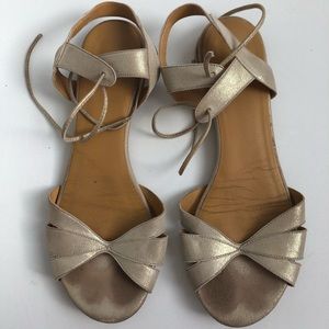 Sezane matte gold sandals